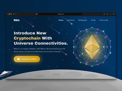Malco. - Cryptochain Landing Page Exploration crypto dark header illustration landing page nft space ui ui ux ux website