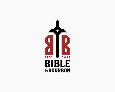 Bible&Bourbon brand design flat geometric icon logo vector