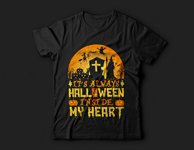 Its always halloween inside my hart retro vintage t shirt scary