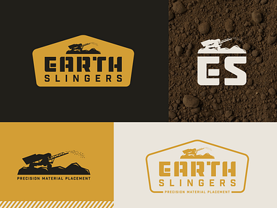 Earth Slingers | Logo & Branding badge boston brand branding building construction earth earthy elements equipment icon illustration logo logo design vector