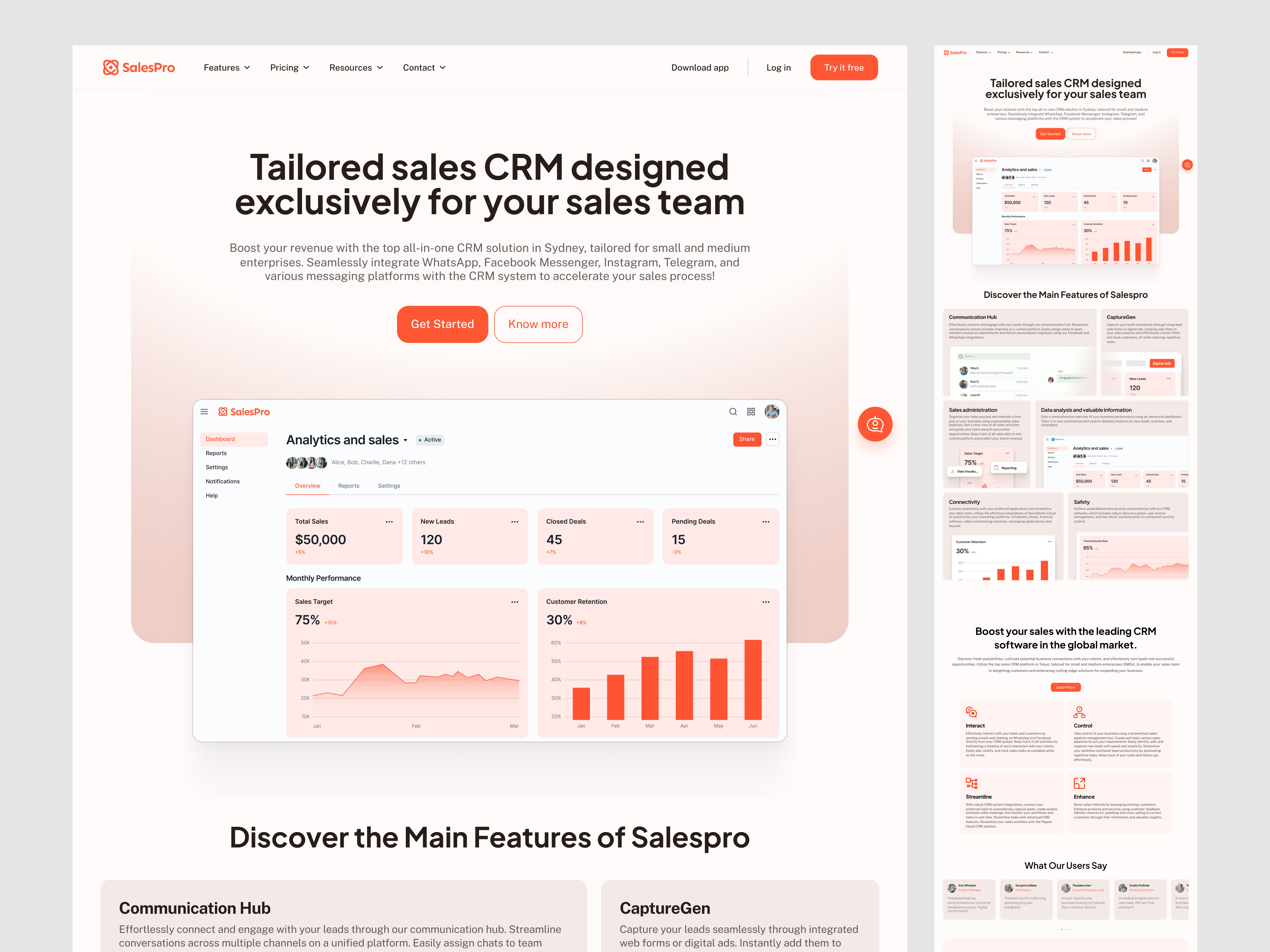 Sales Platform Website Landing page design design figma figmadesign landing page product design ui uiux web design website
