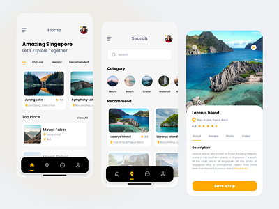 Travel App - Mobile Design adobe xd app concept dailyui mobile app orange tour tourism tourism app travel travel app ui ui deisgn vacation