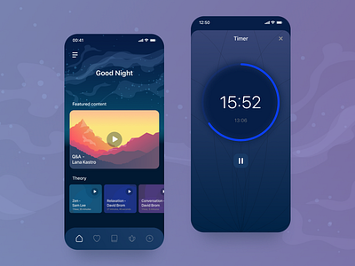 Meditation app app design ui ux