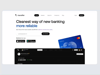Banking Landing Page animation banking design landing page logo product design ui user interface ux web design