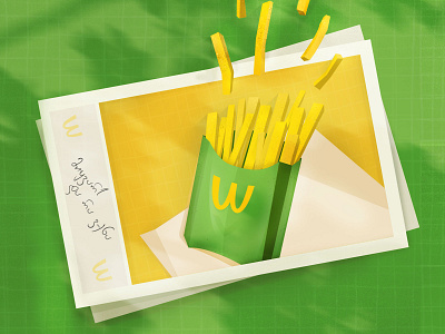 luv it @fries @green @love @lovit @nature @papers @salty design fries grain graphic design illustration illustration art illustrator leaves papers photoshop photoshot polaroid vector