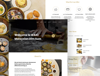 Landing Page Website Restaurant company profile design dim sum landingpage restaurant ui website