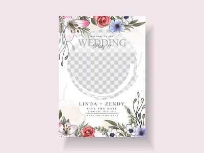 Romantic floral wedding invitations card vintage