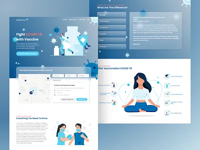 COVID-19 Vaccination Website covid19 design frosted glassmor glassmorphysm illustration landingpage ui ux vaccine vector website