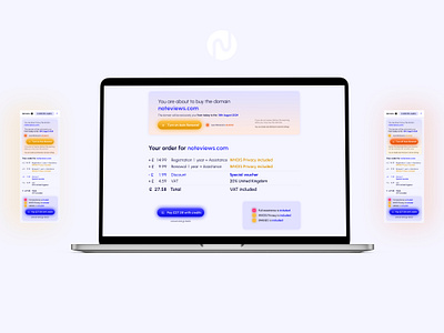 Order a domain screen buy design domains noteviews pay payment purchase screen ui