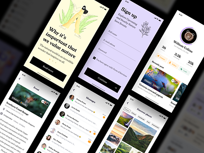 Nature events - social mobile app app design events illustration mobile mobile design nature social uiux ux