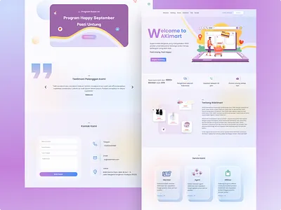 Landing Page Company Profile company profile design frosted glassmorphysm illustration landingpage ui ux website