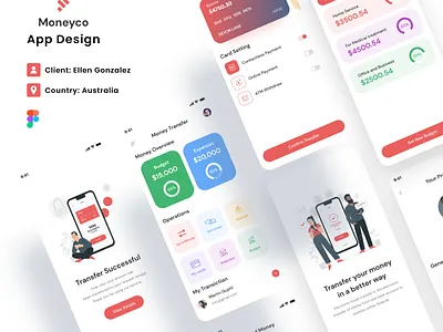 Moneyco - Mobile Wallet App Design 2022 app design branding clean creative app design design dribbble best shot money app money transfer app online money transfer app trendy design ui ui design uiux design ux ux design web design