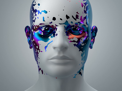 Mindflow 3d abstract animation art blender clean design face head human loop mind motion graphics render surreal visual