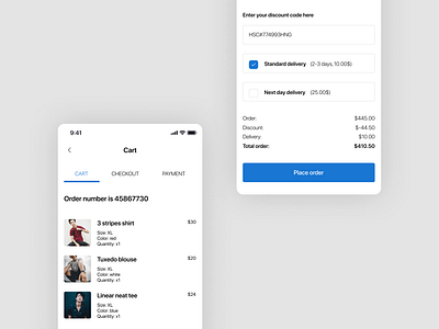 Shopping Cart for DailyUI challenge 058 app dailyui design ui uichallenge ux