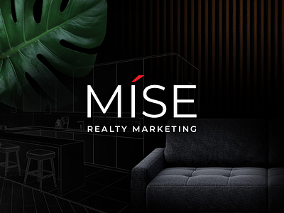 MISE Visual Identity architecture black brand branding couch dark design home house identity interior logo marketing mise realtor realty red simple visual white