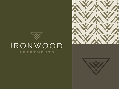Ironwood Luxury Apartments | Logo & Branding apartment brand branding construction custom green icon ironwood lifestyle logo logo design luxury natural nature pattern symbol tree