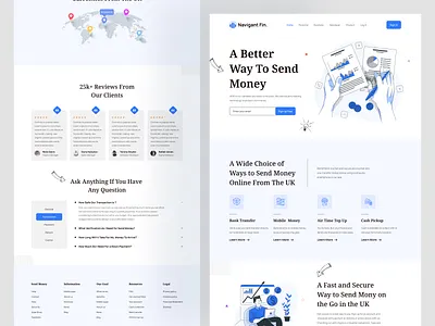 Navigant Fin. - Financial Service Website 2022 clean clean ui creative website dribbble best shot financial landing page financial website fintech website illustration landing page design trendy design ui ui design uiux design ux ux design web design website design