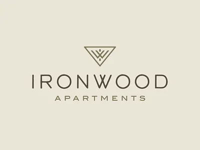 Ironwood Luxury Apartments | Logo Design apartment brand branding construction earthy hand drawn ironwood logo logo design luxury natural nature rustic symbol tree visual identity