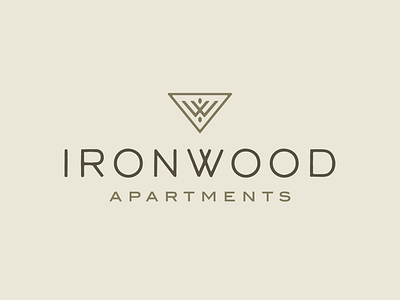 Ironwood Luxury Apartments | Logo Design apartment brand branding construction earthy hand drawn ironwood logo logo design luxury natural nature rustic symbol tree visual identity