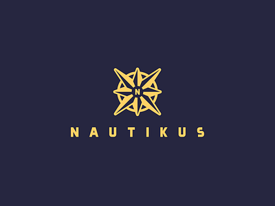 Nautikus Logo boat branding compass design direction logo minimalist nautic nautical vector