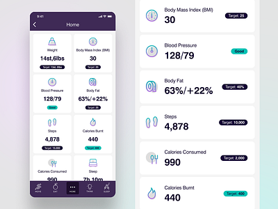 Heath Stats — WIP app health tailwind training ui ux