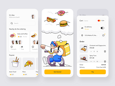 Food Delivery App design eat eating food food app food delivery food delivery app food delivery application food design food order illustration interface mobile mobile app ui ux