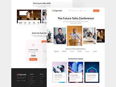 Expo Hub - Conference Landing Page 2022 clean clean ui conference conference landing page conference website design dribbble best shot landing page landing page design trend trendy trendy design ui ui design uiux design ux ux design webdesign website design