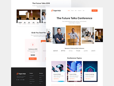 Expo Hub - Conference Landing Page 2022 clean clean ui conference conference landing page conference website design dribbble best shot landing page landing page design trend trendy trendy design ui ui design uiux design ux ux design webdesign website design