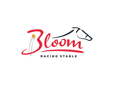 Bloom Racing Stable | Logo Design brand branding bridle equestrian farm hand drawn hand lettering horse horse racing illustration logo logo design movement race race track run running stable thoroughbred