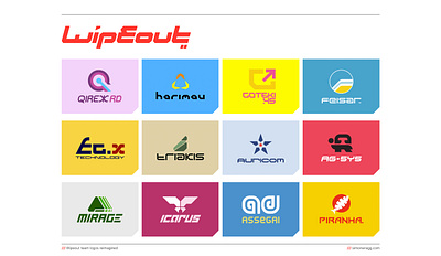 Wipeout team identities reimagined brand brand design branding game graphic design icon illustration illustrator logo vector