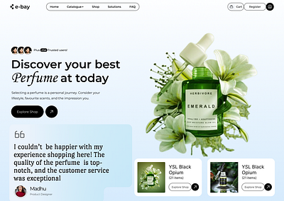 Elegant Perfume E-commerce UI – A Luxurious Shopping Experience dribblepost ecommerce perfume store uiux webdesign