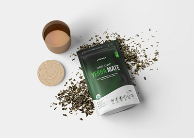 Organic Yerba Mate Tea Pouch Design beverage label design box packaging branding packaging design illustration label design packaging design packaging desing pouch design pouch desing standup pouch tea label tea pouch ui