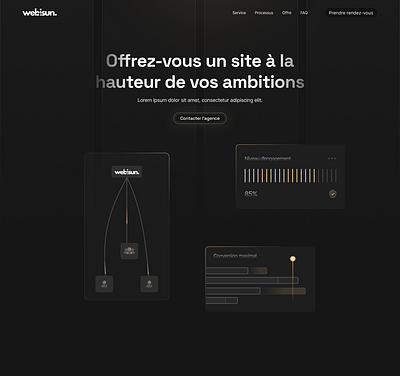 French lanfing page with gold asset conversion gold style landing page ui ux