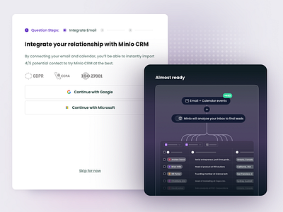 Email integration for CRM crm crm design desktop app email integration popup product design uiux uiux design