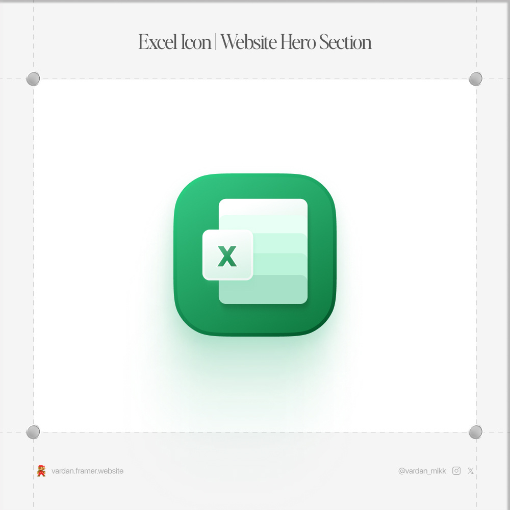 Excel Icon | Website Hero Section in Figma figma graphic design icon ui website