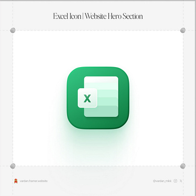 Excel Icon | Website Hero Section in Figma figma graphic design icon ui website