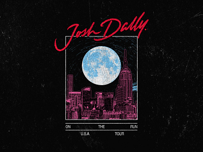 Josh Dally - USA Tour Merch 2025 apparel band merch band merchandise brand calligraphy clothing design illustration lettering logo merch design merchndise retrowave streetwear tshirt tshirt design typography vaporwave