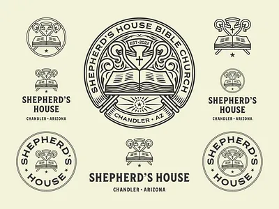 Shepherd’s House pt. II badge branding design engraving etching illustration logo peter voth design vector