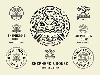 Shepherd’s House pt. II badge branding design engraving etching illustration logo peter voth design vector