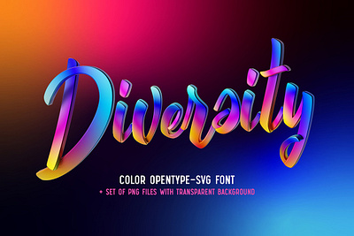 Diversity – Color Bitmap Font alphabet design diversity font lettering script type typeface typography