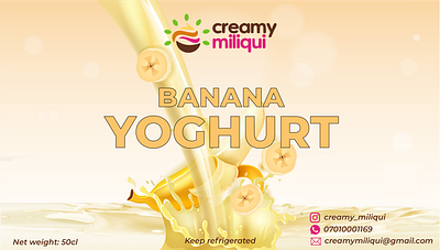 Banana yoghurt sticker design design flyer design