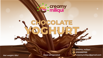 Chocolate yoghurt sticker design design flyer design