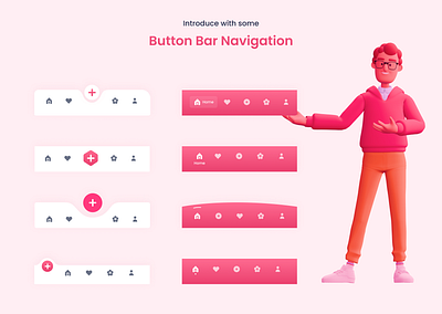 Button Bar Navigation android app design button bar button nav ios app ios design mobile mobile app mobile app ui mobile design nav nav bar nav icon navigation bar navigation icon navigation menu syful tab bar tabbar top bar