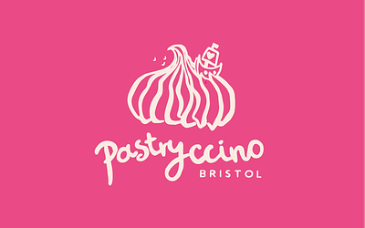 Pastryccino Pattiserie Cake logo bakery logo cake cake shop handmade font italian cakes logo pastries pattiserie