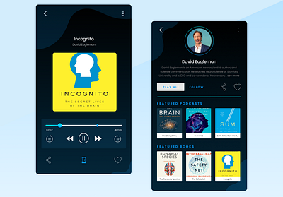 Profile Re-Design for a Podcast App app dai dailyui design productdesign ui ux