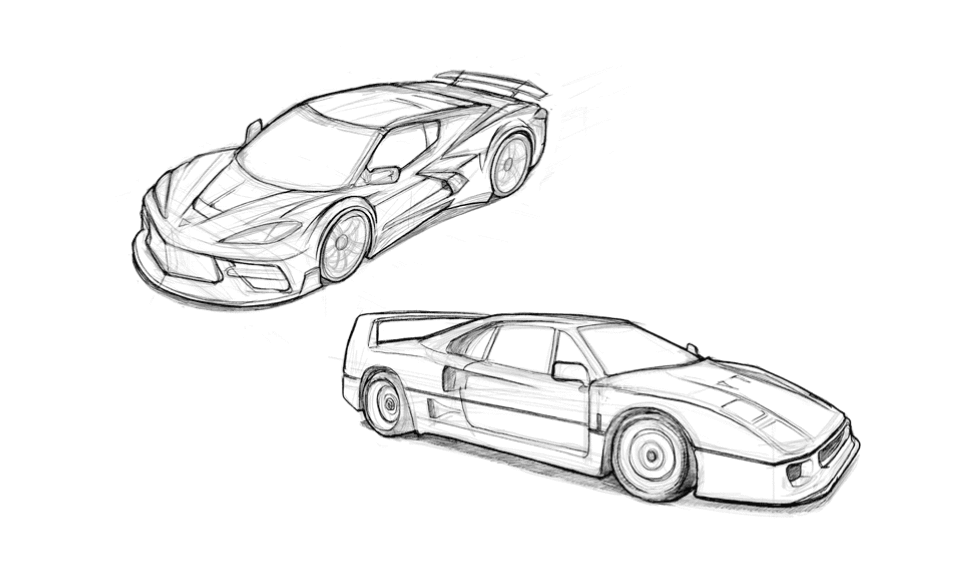 Free hand sketch car arts car sketch drawings sketch