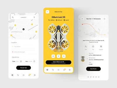 Air Taxi App Concept Design air taxi app app design booking design flying interface mobile mobile app mobile ui taxi taxi app taxi booking taxi booking app ui user interface ux