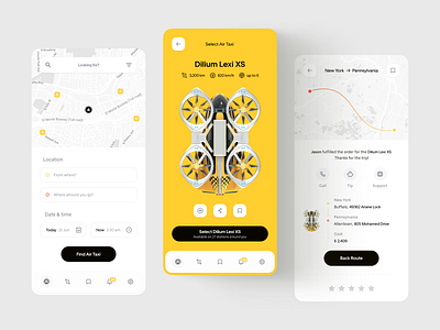 Air Taxi App Concept Design air taxi app app design booking design flying interface mobile mobile app mobile ui taxi taxi app taxi booking taxi booking app ui user interface ux