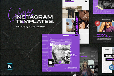 Calypse - Instagram Templates advertisment brand branding concept facebook fashion graphic design hype media music post promotion stories template tiktok twitter ui