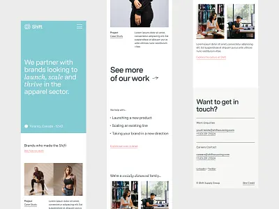 Shift Mobile Screens brand branding identity mobile responsive typography ui ux web design website